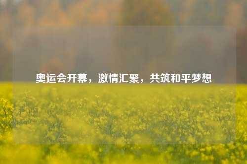 奥运会开幕，激情汇聚，共筑和平梦想